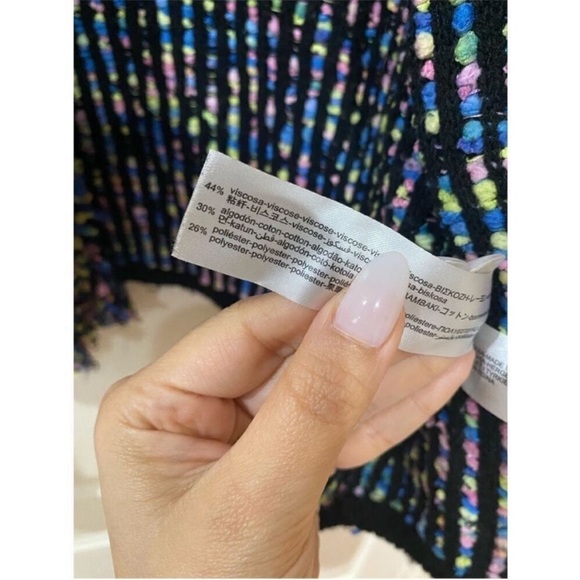 Zara Tweed Multicolored Open front cardigan woman’s size small - Picture 6 of 7